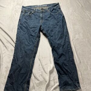 Route 66 Mens Relaxed Straight Dark Wash Denim Jeans Size 36x30